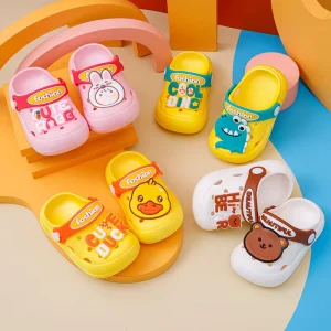 Summer Slip On Non Slip Cartoon Children’s Sandals Outdoor Baby Clogs for Boys and Girls Kids Slippers