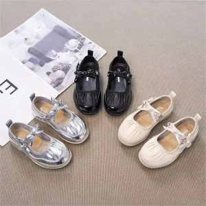 Summer Spring Children Outwear PU Sweet Princess Dress Shoes for Kids Girls