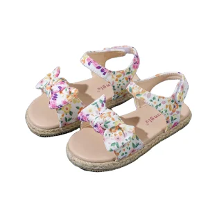 Summer Spring Girls’ Kids Flat Sandals Mesh Upper Rubber Sole Breathable Lightweight Comfortable