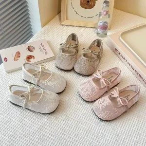 Summer Spring Kids Outdoor Shoes Breathable Lovely Dress Shoes for Girls