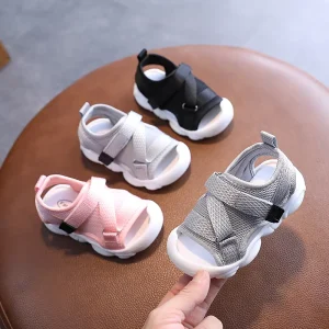 Summer Toddler Sandals Baby Girl Boys Shoes Solid Color Net Cloth Breathable Sneakers Kids Soft Toddler Sport Sandals