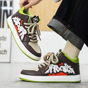 Summer Trendy Men’s Shoes Versatile Casual Devilish Sneakers Niche Design Thick soled Bread Trendy Shoes for Teenagers’ Sports