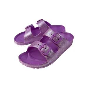 Summer Two-Strap Button Sandals Glitter EVA Sandals for Kids Outdoor Wear Slippers