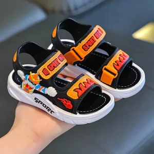 Summer Unisex Boy Girl Outdoor Casual Flat Comfortable Waterproof Anti Slip Lightweight Buckle Strap Closure Slides