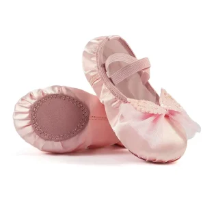 TJ07 Ballet Dance Shoes for Girls Toddler Soft Sole Ballroom Dance Shoes for Children Performance Practice Ballet Shoes
