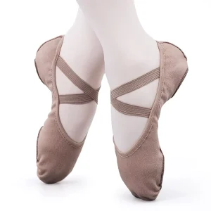 TJ126 Children Dance Shoes 4 Way Stretch Canvas Ballet Shoes for Girls