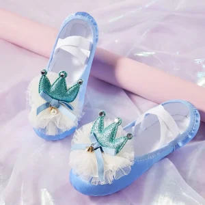 TJ212 Flat Crown Ballerina Shoes Patterned Stretch Cloth Ballet Shoes for Women Little Kids Little Girls in Stock Factory Direct