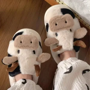 TPR Sole Cow Hair Slippers Plush Lining Fashion Slippers With New Features