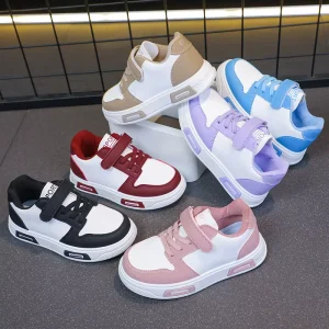 Children’s Casual Low Top Sneakers Boys and Girls Breathable Wear Resistant Flat Shoes for Students Lightweight School Shoes
