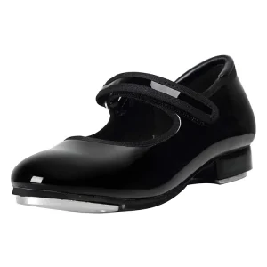 Tap Dance Shoes Glossy Patent Leather Flat Sole Tap Shoes for Children Kids