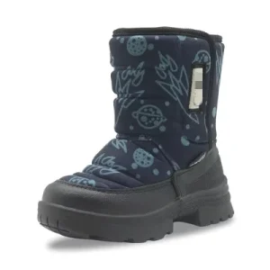 Technology Print Kids Snow Boots Girls Boys Winter Fur Lining Boots Waterproof Outdoor Warm Shoes