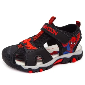 Themed Kids Sandals Breathable Mesh Upper Closed Toe Design Anti Collision Summer Shoes for Boys With Adjustable Strap