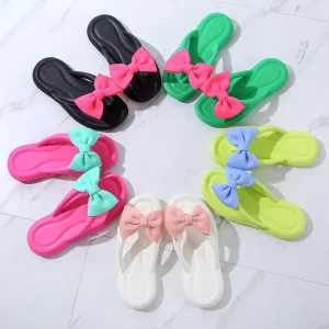 Thick Bottomed Anti slip EVA Bow Slippers with a Poop Like Feel