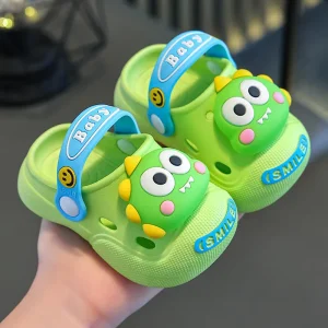 Think Summer Kids Cave Shoes Non-slip Indoor/Outdoor Sandals PVC Lining Printed Cartoon Style Toe Big Boys Girls Babies Beach