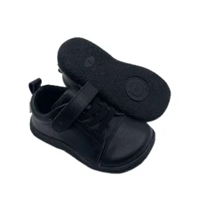TipsieToes Custom Genuine Leather Boys School Barefoot Shoes for Kids Black Various Color Light Flexible Enoro