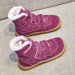 TipsieToes Manufacturer Stock Low Price Real Leather Winter Stylish Western Flat Fur Boots for Little Boy Girl Kids Teenage
