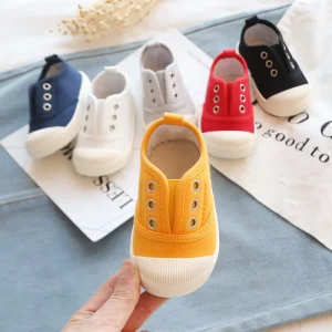 Toddler Baby Canvas Shoes Comfortable Solid Color Boys Girls Footwear Casual Shoes Anti-slip Sneakers Spring