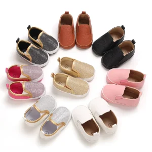 Toddler Baby Girl Fashion Leather Soft Soled Shoes with Sequins Baby First Prewalker Shoes