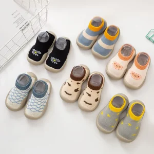 Toddler Boys Girls Sock Shoes First Walking Indoor Outdoor Cotton Anti Slip for Spring Fall