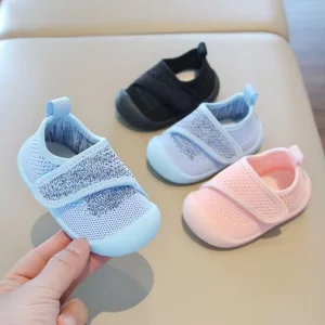 Toddler Boys Girls Walking Shoes Spring Autumn Kids Mesh Sneakers Knitted Tennis Shoes Child Soft Non-slip School Casual Shoes