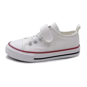 Toddler Boys and Girls Low Top Canvas Sneakers Lace up Breathable Durable Comfortable Adjustable Fashion Casual Shoes