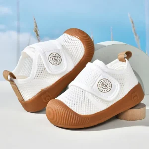 Toddler Breathable Mesh Walking Shoes Hook and Loop Strap Anti Collision Toe Non Slip Sole Custom Logo OEM ODM