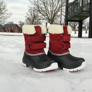 Toddler Fashion Outdoor Waterproof Warm Fur Suede Leather Midi EVA Winter Snow Boots for Kids