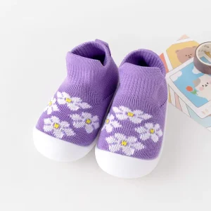 Toddler First Step Shoes Breathable Knit Fabric Breathable Comfort Fit Casual Daily Wear for Boys Girls