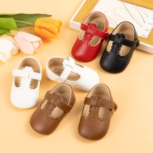 Toddler Flats with Scalloped Trim Comfortable and Stylish Toddler Mary Janes Baby Dress Shoes