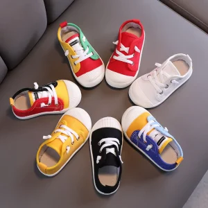Toddler Girl Sneakers Boy Shoes Kids Canvas Shoes Casual Lace up Classic Flats Children Shoes for Student