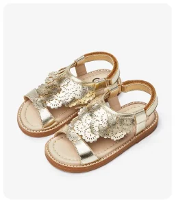 Toddler Girls’ Open-Toe Summer Dress Shoes 2 to 4 Years Old Adjustable Ankle Strap Sandals Flat and Anti-Slip