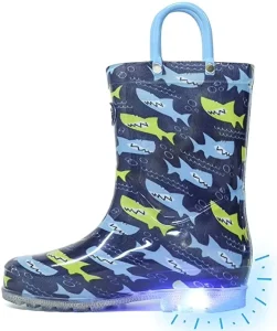 Toddler Kids Adorable Printed Light up PVC Rain Boots