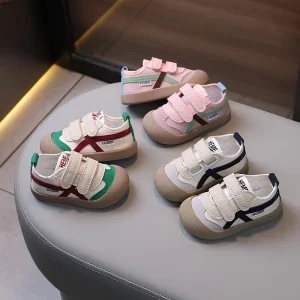 Toddler Kids Canvas Casual Sneakers Double Velcro Closure Lightweight Non Slip Wear Resistant First Walking Shoes for Boys Girls