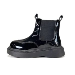 Toddler Little Baby Genuine Leather Soft Rubber Sole Leisure School Shoes Flat Ankle Boots High Top Sneakers