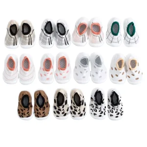 Toddler Non Skid Anti Slip Crew Sock Shoes With Grips Baby Boys Ankle Walker Cartoon Sneakers Shoes