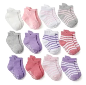 Toddler Non Slip Ankle Socks for Boys and Girls Grip Socks for Added Stability