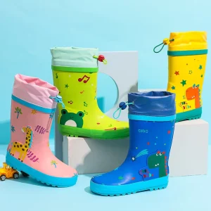 Toddler Printing Wellington Water Proof Rubber Children’s Gumboots Kids Rain Boots for Girls