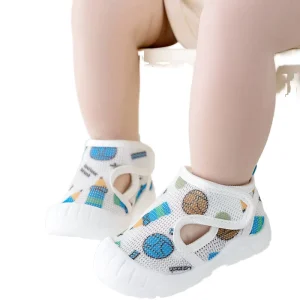Toddler Shoes Canvas Breathable Lace Up Polka Dot Boys Girls Soft PU Lightweight Non slip Sandals