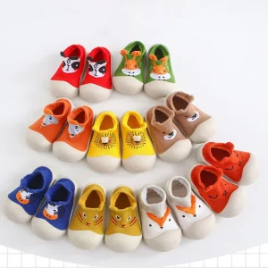 Toddler Skidders Baby Boy Girls Slippers Animal Non Skid Indoor Socks Shoes Infants Breathable First Walking House Shoe Booties