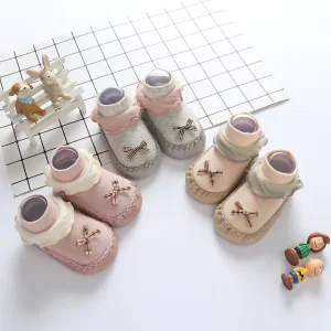 Toddler Slipper Socks Anti Skid Baby First Walkers Sock Shoes Infant Animal Crib Shoes With Grips M3769
