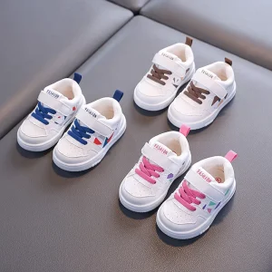 Toddler Sneakers 1 3 Years Baby Sports Shoes Breathable Soft Sole Anti Slip Hook Loop Lightweight Kindergarten Shoes OEM Custom