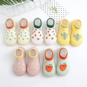 Toddler Sock Shoes Baby Boys Girls Floor Slippers Infant First Walking Shoes Fruits Cactus Pattern M3630
