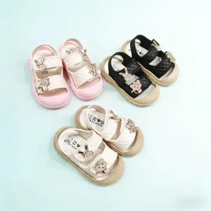 Toddler Walking Shoes Cute Closed Toe Collision Proof Non Slip One Strap Carton Sandals