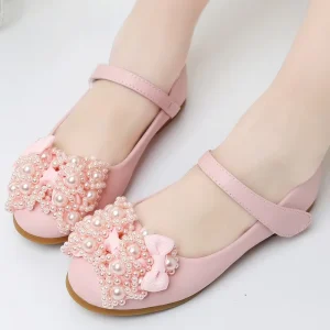 Toddlers Girls Shoes Kids Flats Princess With Flowers Children’s Party Wedding Shoes