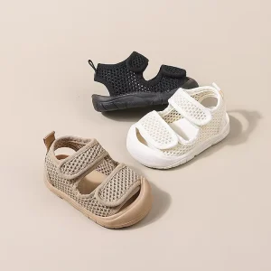 Toddlers Mesh Boys Causal Sandals Summer Girls Toes-covered Kids First Walker Sandals Breathable Children’s Fashion Beach Shoes
