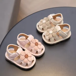 Toddlers Princess Shoe Non-Slip Soft Soled First Walkers Breathable Casual Shoes 16-20 Baby Girls Summer Sandals for Infants