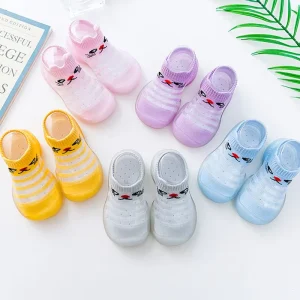 Toddlers Shoes Summer Socks Soft Children Anti Skid Floor Socks Baby Cartoon Rubber Soles Learning Cotton Baby Socks Shoes