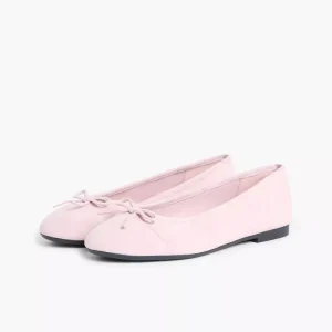 Top-grain Leather Breathable Fashion Trend Light Weight Summer Spring School Uniform Shoes Narrow Fit Pink Ballet Girls Dress