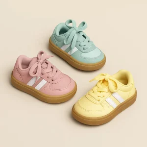 Trendy Kids Casual Sneakers Boys Girls Lightweight Non Slip Running Shoes Soft Sole Breathable Mesh Design Leaves Pattern