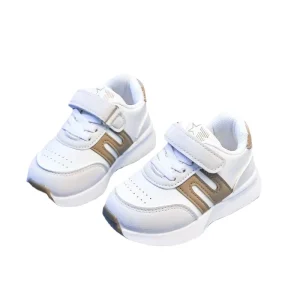 Trendy Kids Sports Shoes for 1-6 Years Old Non slip Mesh Sneakers for Boys Girls Lighted School Shoes Buckle Strap Closure